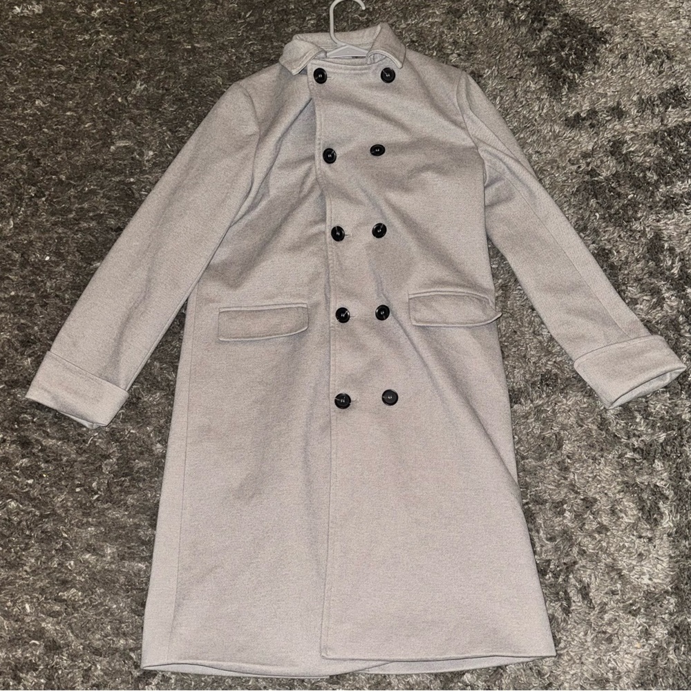 Men's Double-Breasted Gray Coat